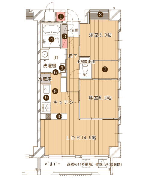 部屋の間取り図